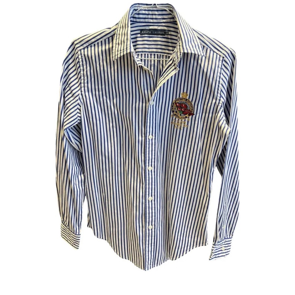 Ralph Lauren Blue and White Striped Shirt